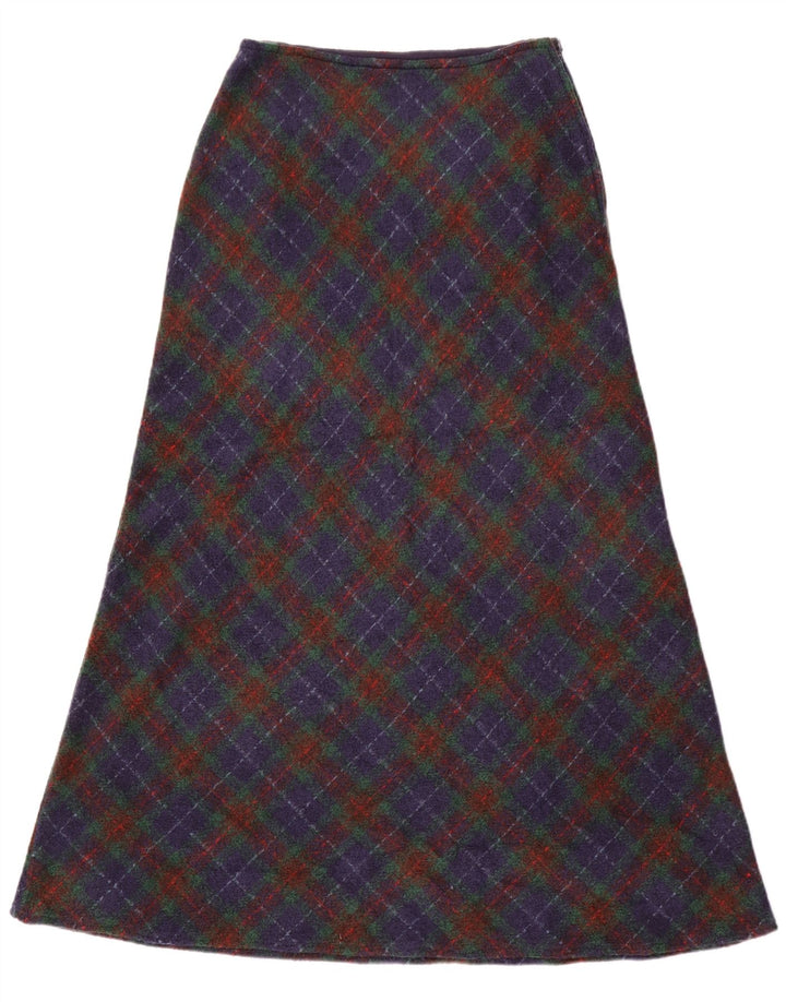 Benetton Womens Maxi Skirt W28 Medium Blue Check