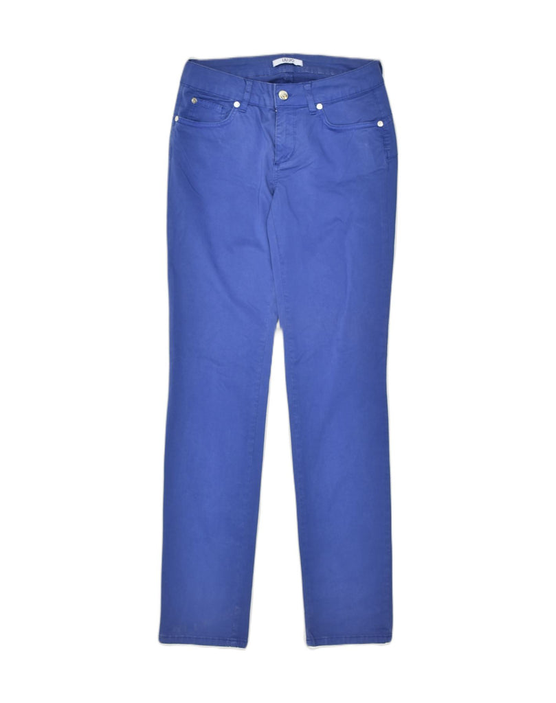 LIU JO Womens Slim Casual Trousers W29 L30 Blue Cotton | Vintage | Thrift | Second-Hand | Used Clothing | Messina Hembry 