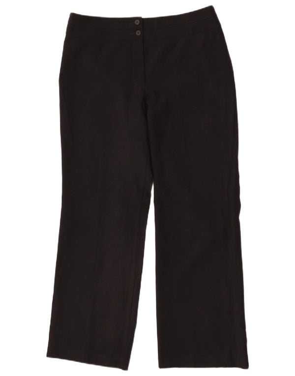 Marks & Spencer Womens Straight Casual Trousers UK 12 Medium W30 L30 Black