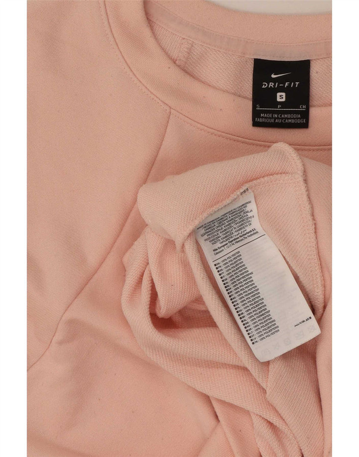 Nike Womens Oversized Graphic Crop Sweatshirt Jumper UK 10 Small Pink