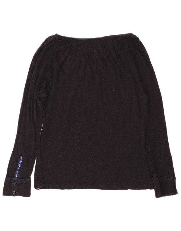 Marlboro Classics Womens Top Long Sleeve UK 16 Large Black