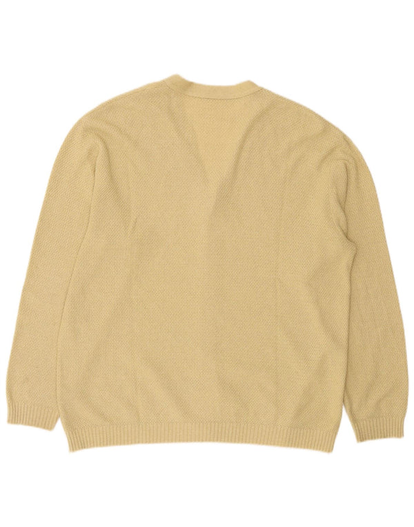 Rasica Mens Cardigan Sweater Large Beige Argyle/Diamond