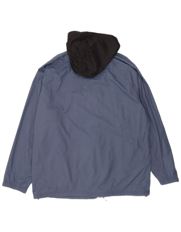 Timberland Mens Hooded Rain Jacket UK 44 2XL Blue Colourblock Nylon