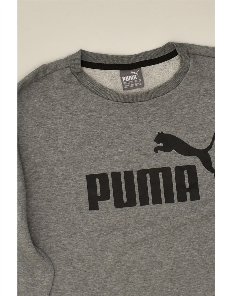 PUMA Mens Graphic Sweatshirt Jumper Medium Grey Cotton | Vintage Puma | Thrift | Second-Hand Puma | Used Clothing | Messina Hembry 