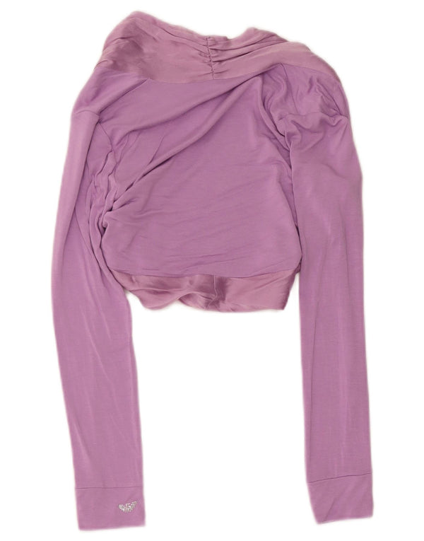 Armani Junior Girls Long Sleeve Bolero Top 11-12 Years Purple Viscose
