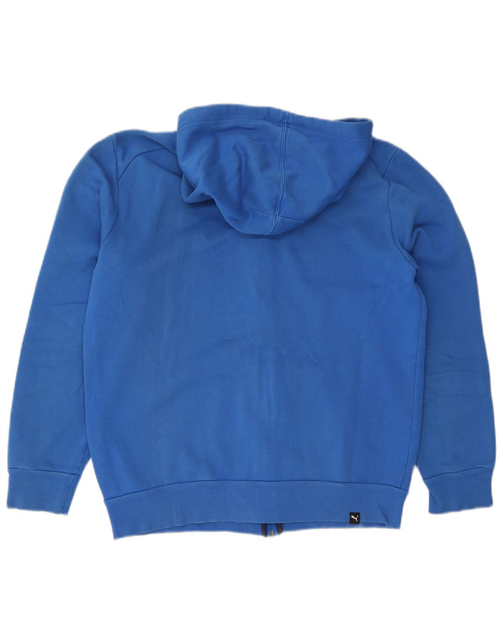 Puma Mens Graphic Zip Hoodie Sweater Small Blue Cotton
