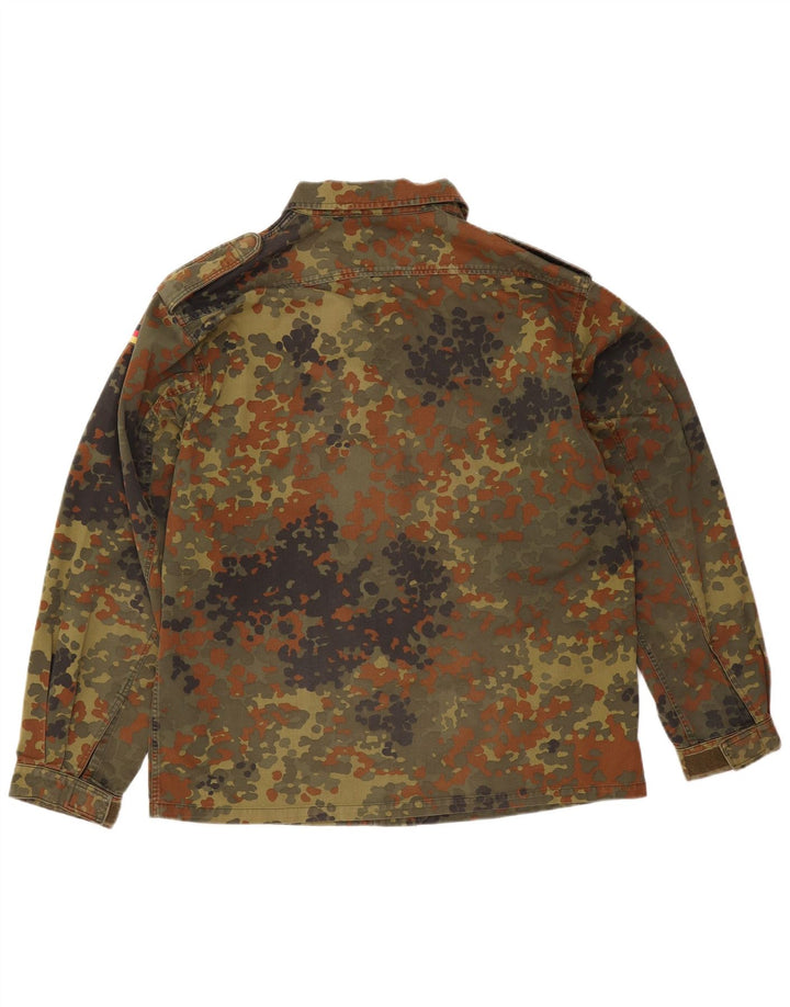 Vintage Mens Military Jacket UK 38 Medium Khaki Camouflage Cotton