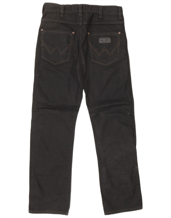 WRANGLER Mens Wesley Straight Jeans W30 L32 Black Cotton