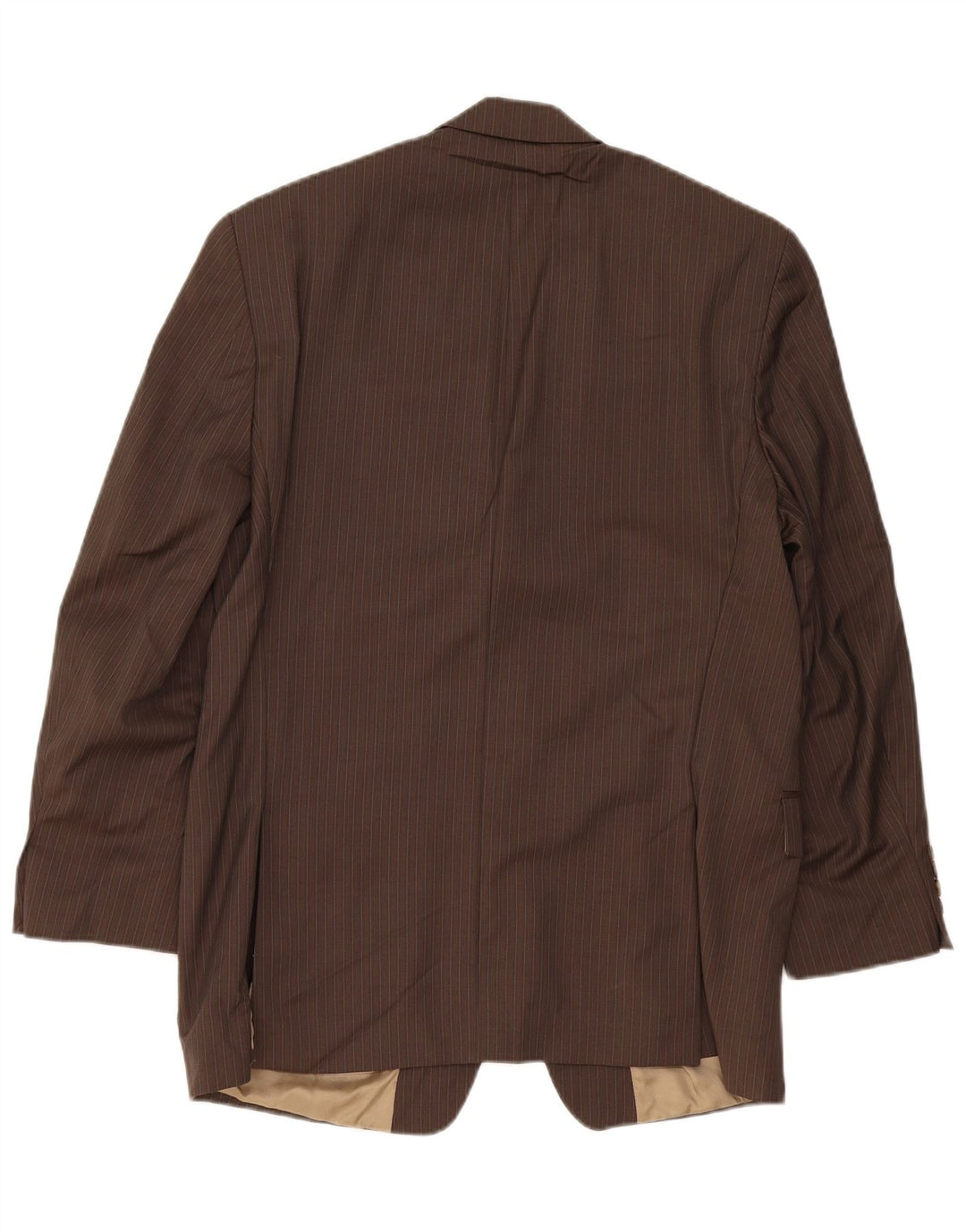 Chaps Mens 3 Button Blazer Jacket UK 40 Large Brown Pinstripe New Wool