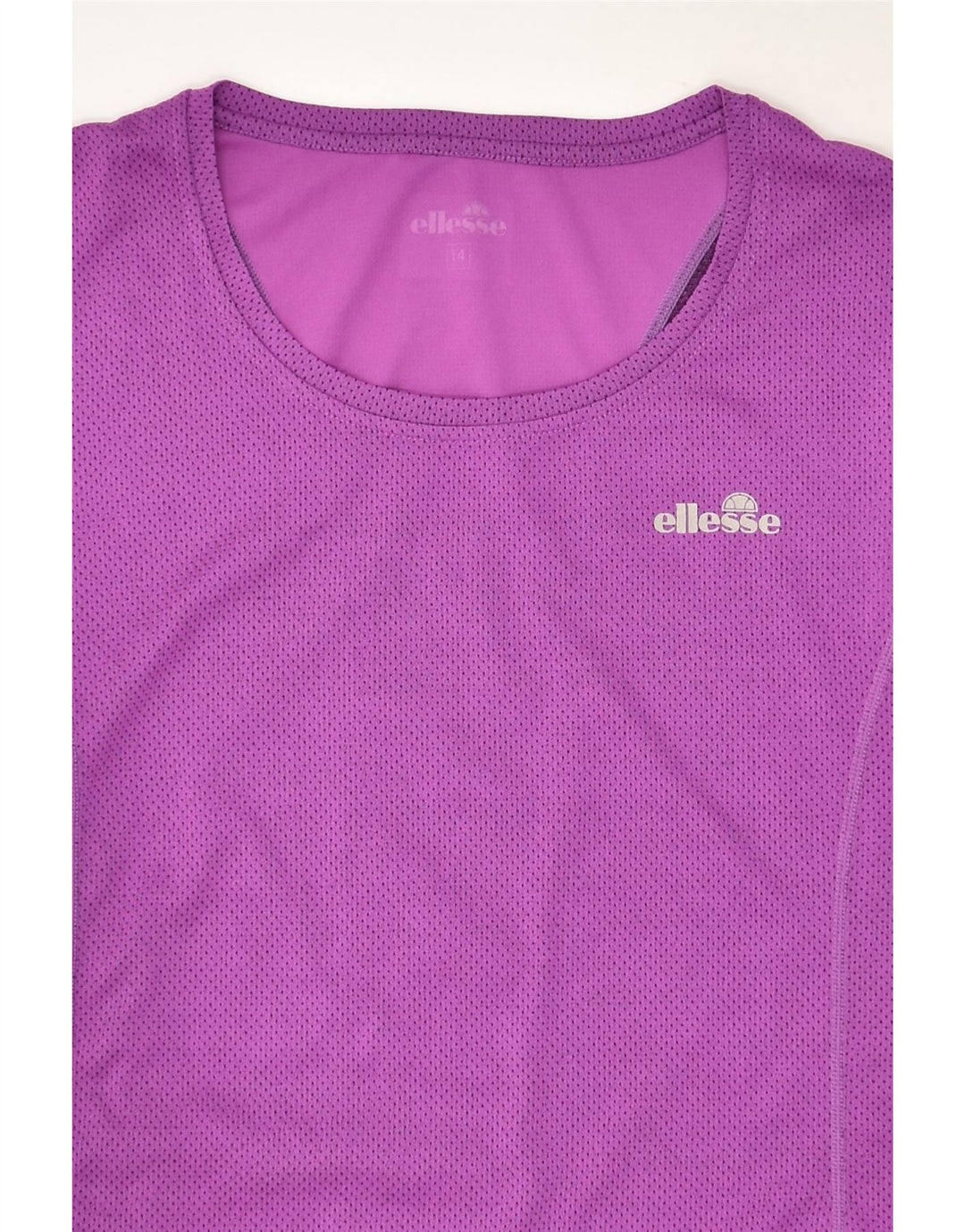ELLESSE Womens T-Shirt Top UK 14 Medium Purple Polyester | Vintage Ellesse | Thrift | Second-Hand Ellesse | Used Clothing | Messina Hembry 