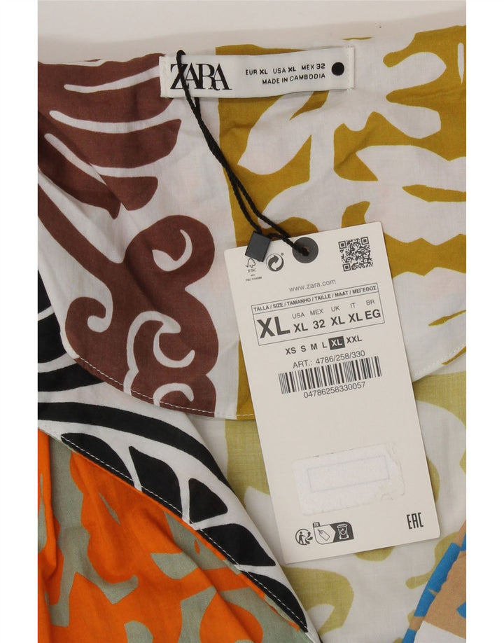 Zara Womens Maxi Dress UK 18 XL Multicoloured Patchwork Cotton