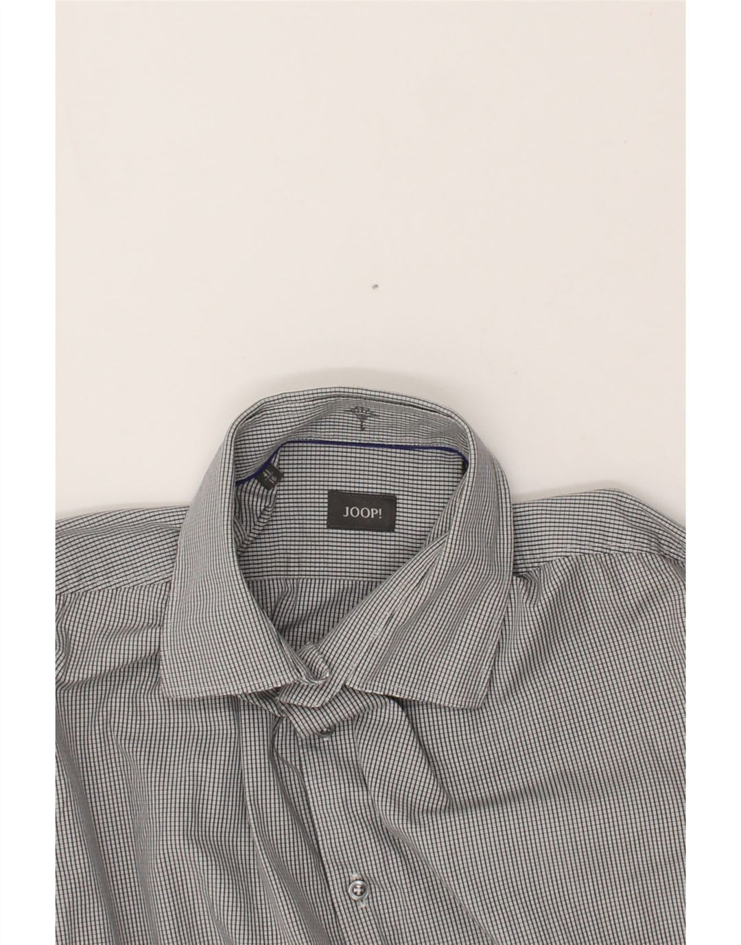 JOOP Mens Shirt Size 41 16 Large Grey Check Cotton Vintage Joop and Second-Hand Joop from Messina Hembry 