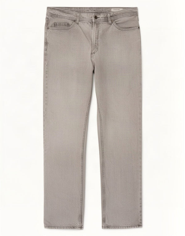 Marks & Spencer Mens Regular Straight Jeans W36 L33 Grey Cotton