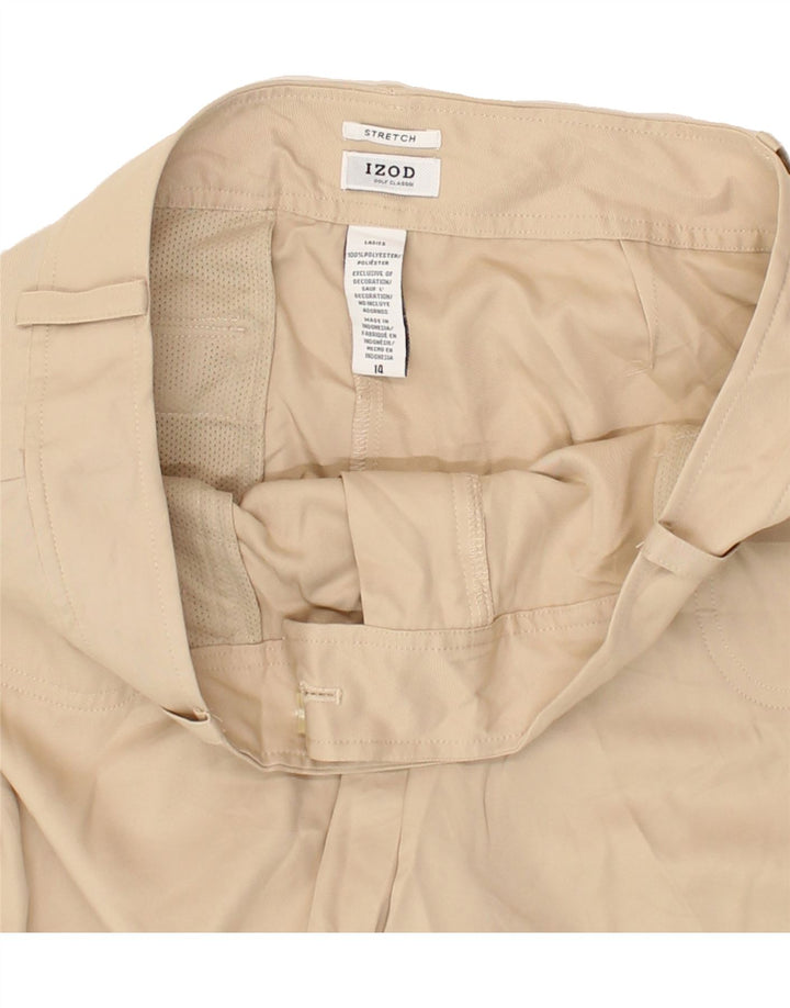 IZOD Womens Stretch Cargo Shorts US 14 XL W32 Beige Polyester Vintage Izod and Second-Hand Izod from Messina Hembry 