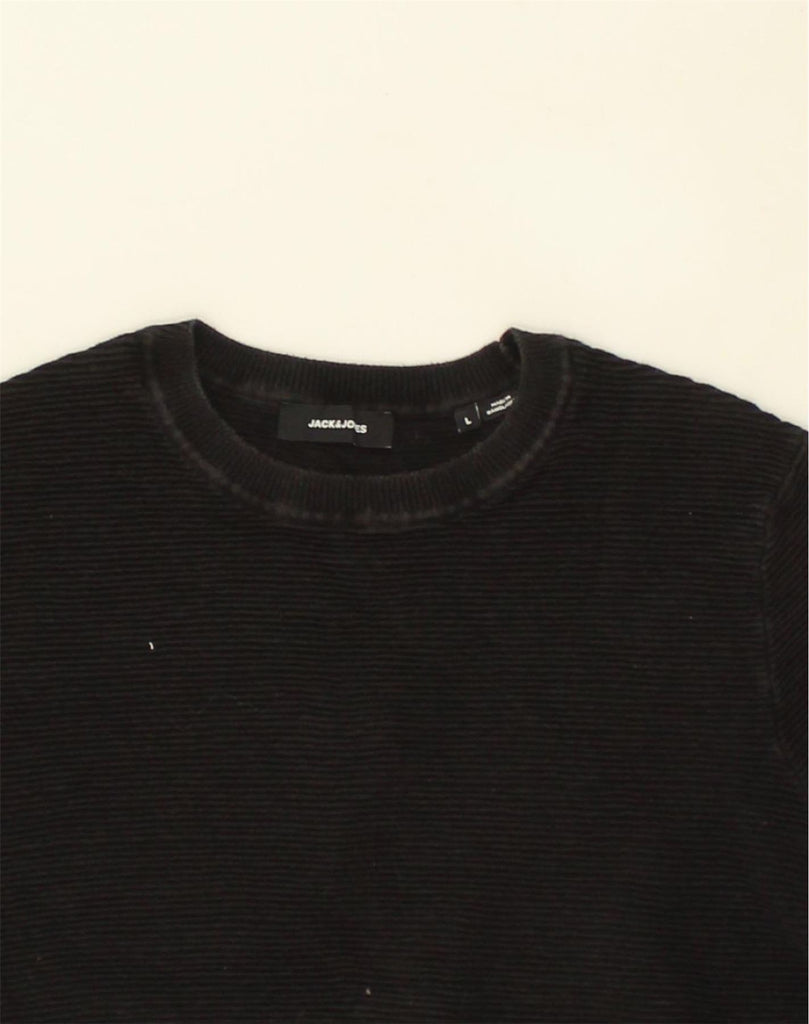 JACK & JONES Womens Sweatshirt Jumper UK 14 Large Black Cotton | Vintage Jack & Jones | Thrift | Second-Hand Jack & Jones | Used Clothing | Messina Hembry 