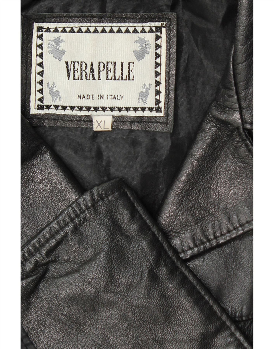 Vintage Womens 3 Button Leather Blazer Jacket UK 18 XL Black Leather