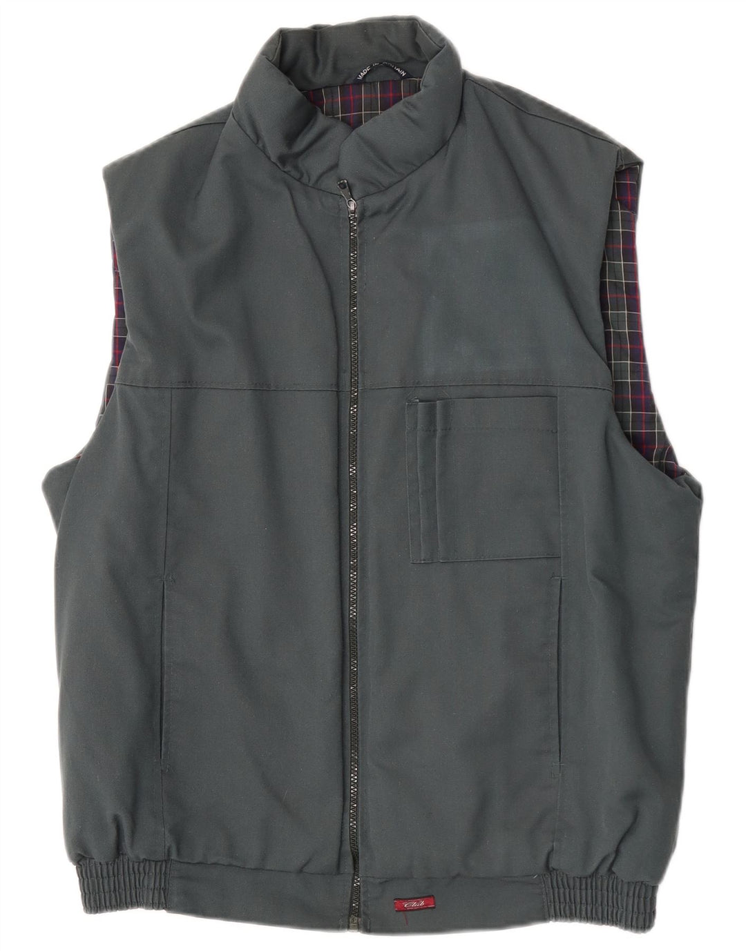 Vintage Mens Gilet UK 38 Medium Grey Polyester