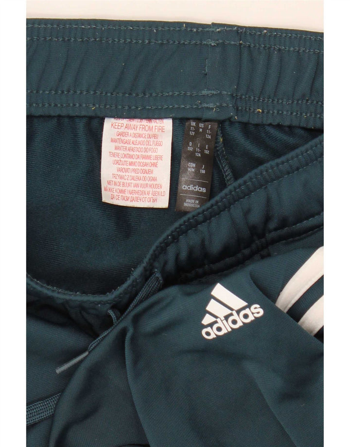 Adidas Boys Tracksuit Trousers 11-12 Years Green Polyester