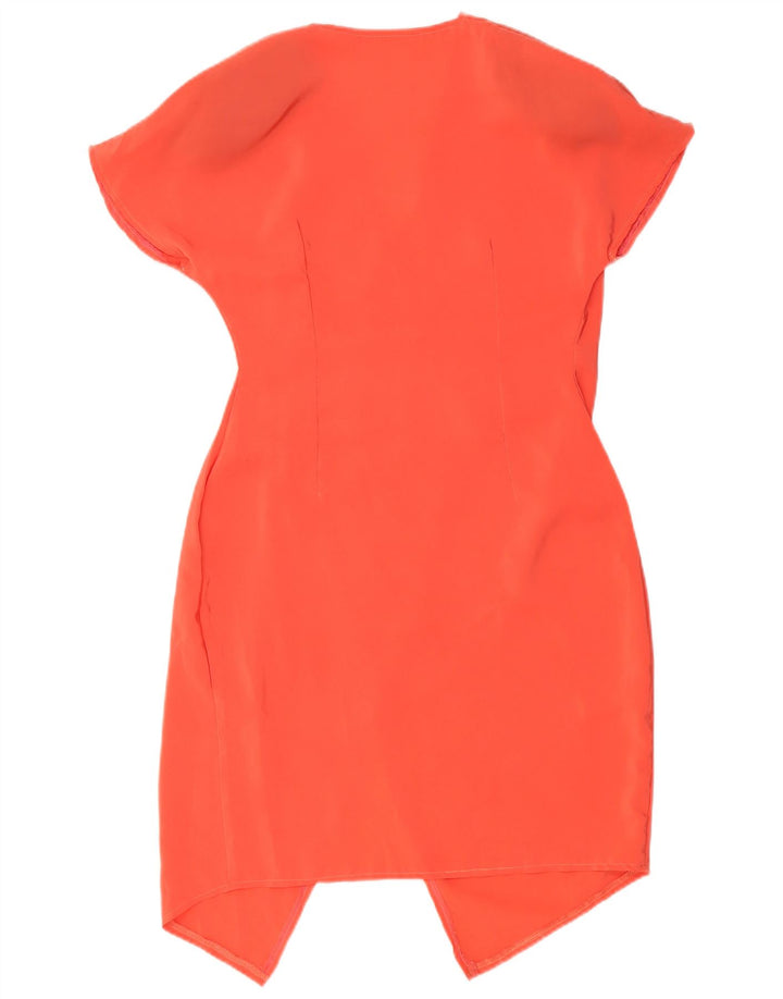 VINTAGE Womens Wrap Dress UK 12 Medium Orange