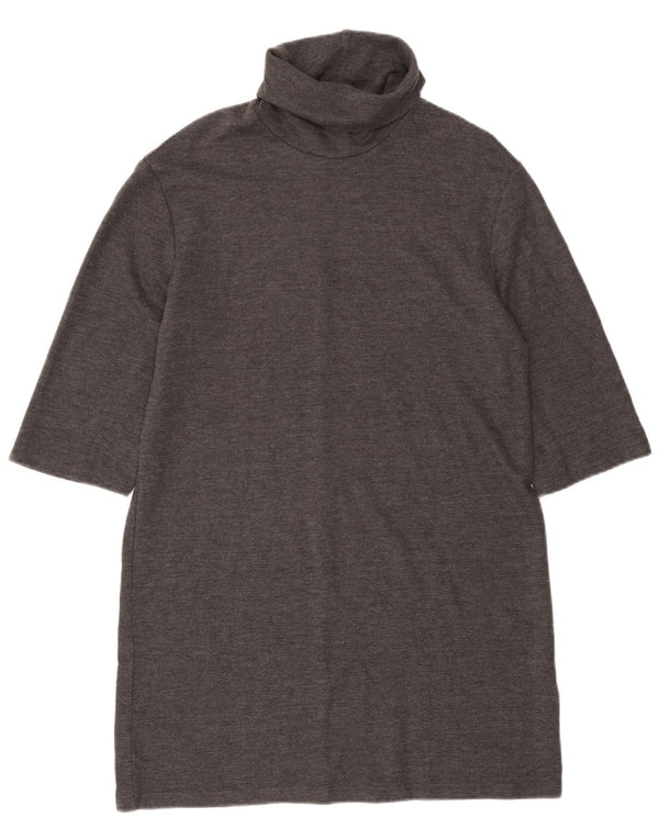 Zara Womens 3/4 Sleeve Oversized Jumper Dress UK 10 Small Grey