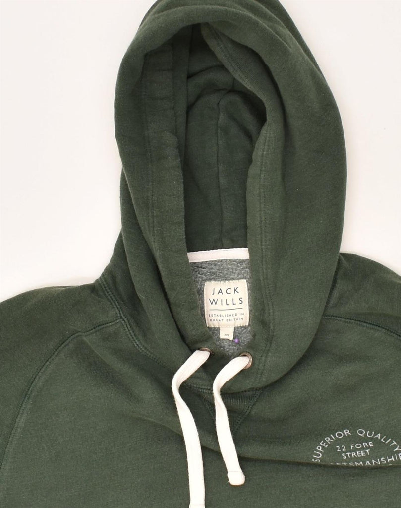 JACK WILLS Mens Hoodie Jumper XS Green Cotton | Vintage Jack Wills | Thrift | Second-Hand Jack Wills | Used Clothing | Messina Hembry 