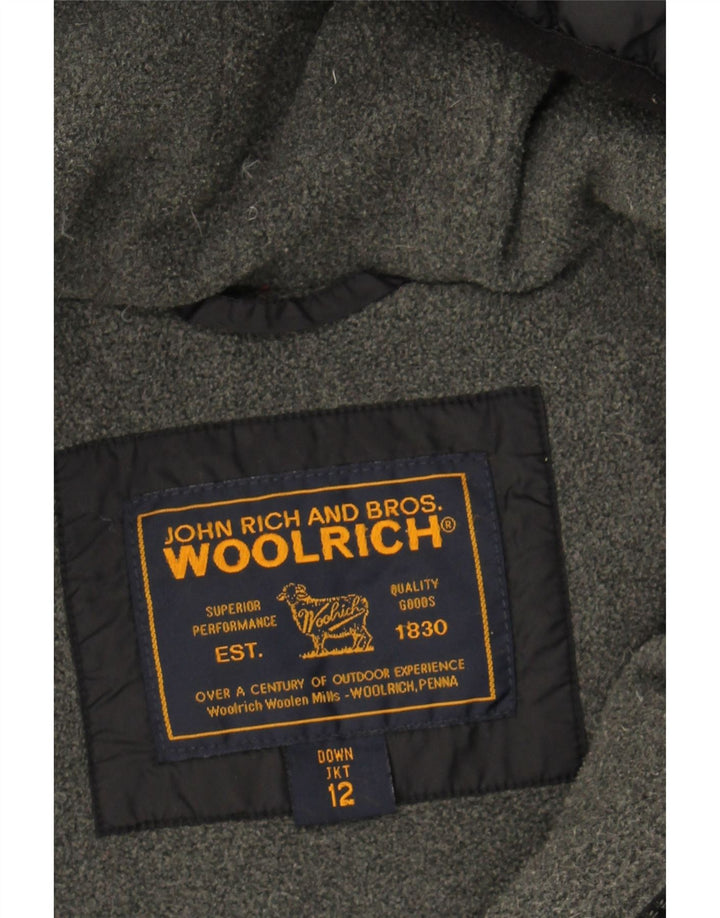 WOOLRICH Boys Hooded Padded Jacket 11-12 Years Black Nylon Vintage Woolrich and Second-Hand Woolrich from Messina Hembry 