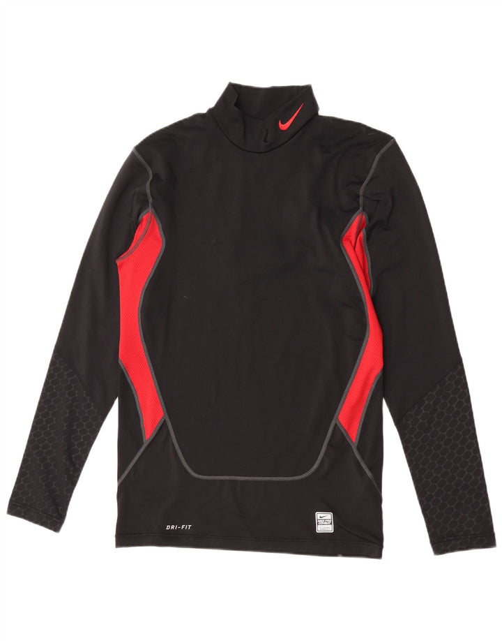 Nike Mens Compression Top Long Sleeve Large Black Colourblock Polyester
