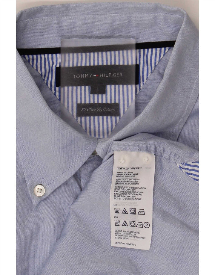 Tommy Hilfiger Mens Shirt Large Blue Cotton