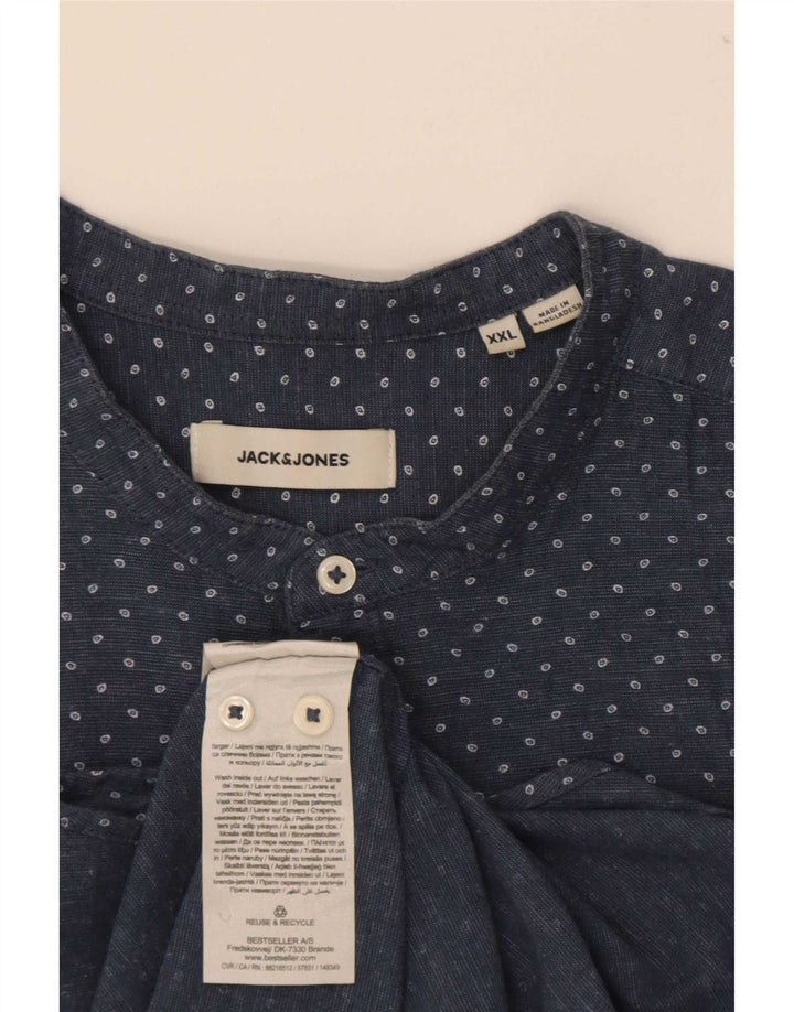Jack & Jones Mens Shirt 2XL Blue Spotted Cotton