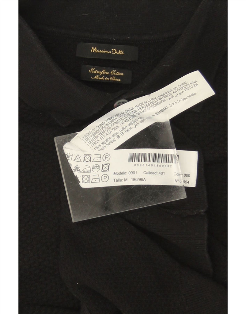 MASSIMO DUTTI Mens Polo Shirt Medium Black Cotton Vintage Massimo Dutti and Second-Hand Massimo Dutti from Messina Hembry 