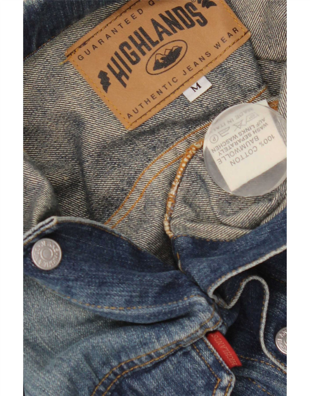 High Lands Mens Denim Jacket UK 38 Medium Blue Cotton