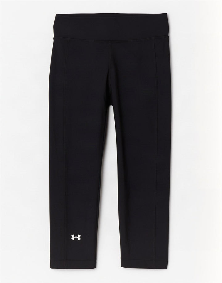 Under Armour Womens Heat Gear Capri Leggings UK 8 Small Black Polyester