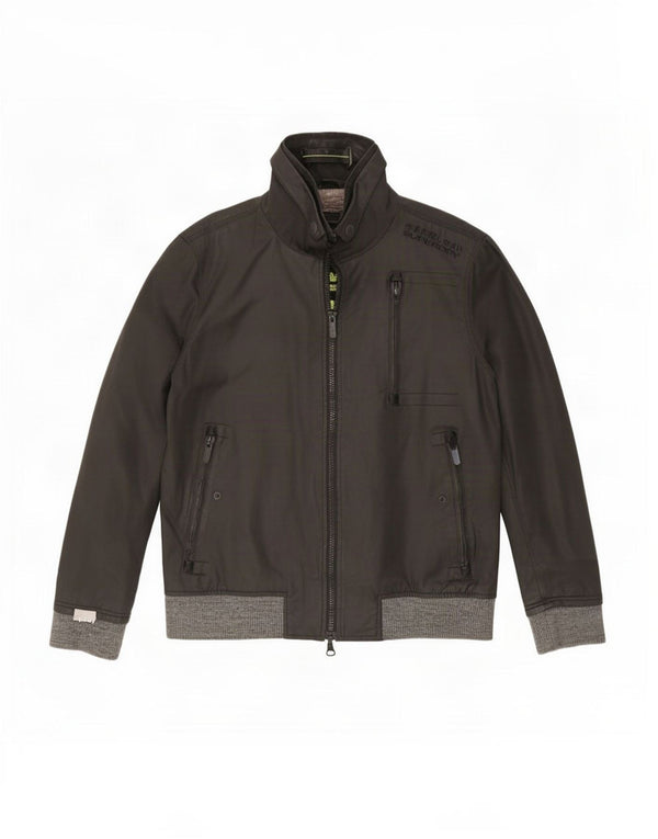 Superdry Mens Bomber Jacket UK 44 2XL Black Polyester