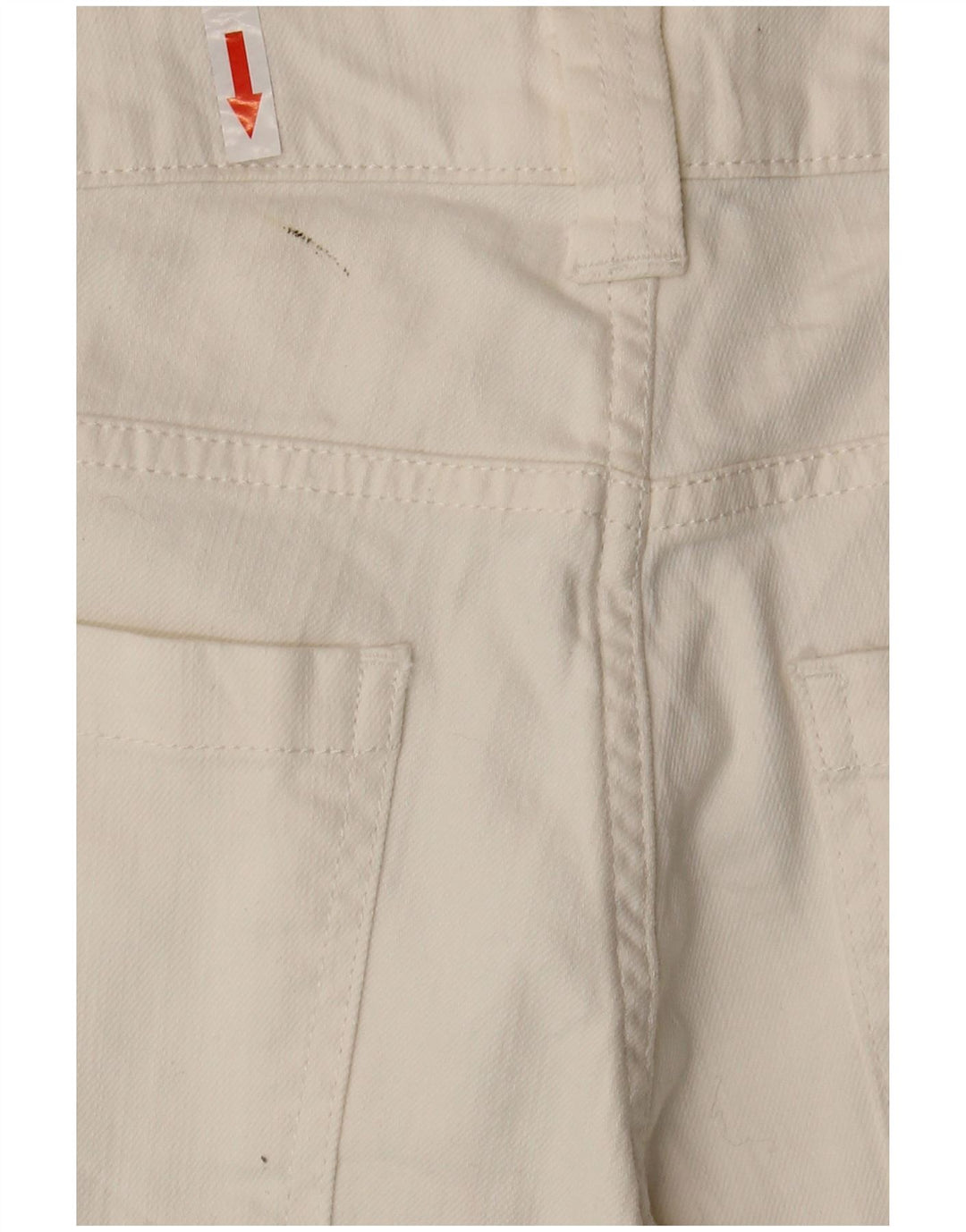 Benetton Womens Denim Shorts UK 8 Small W30  White Cotton
