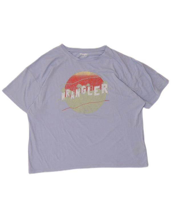 Wrangler Womens Oversized Graphic T-Shirt Top UK 10 Small Blue Cotton