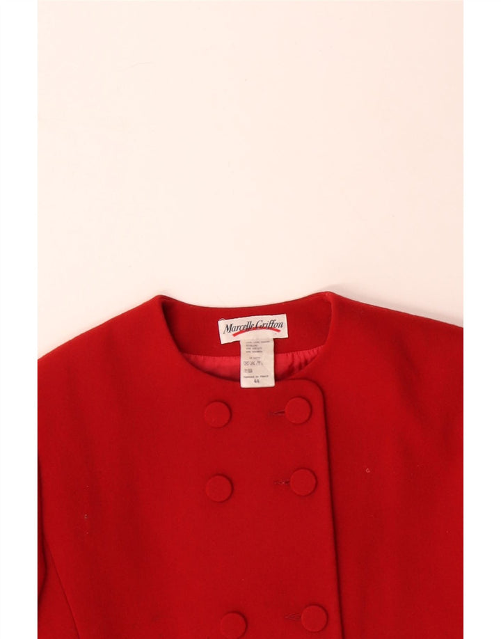MARCELLE GRIFFON Womens 3/4 Sleeve Blazer Jacket IT 44 Medium Red