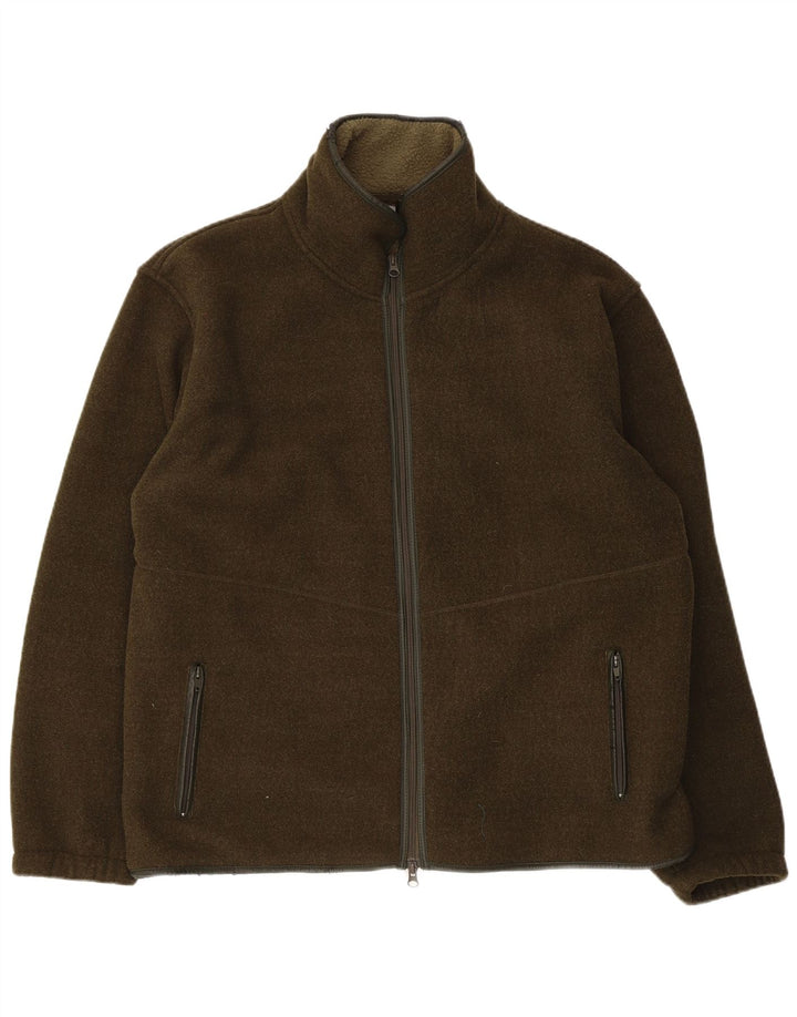Vintage Mens Tracksuit Top Jacket Large Khaki Polyester
