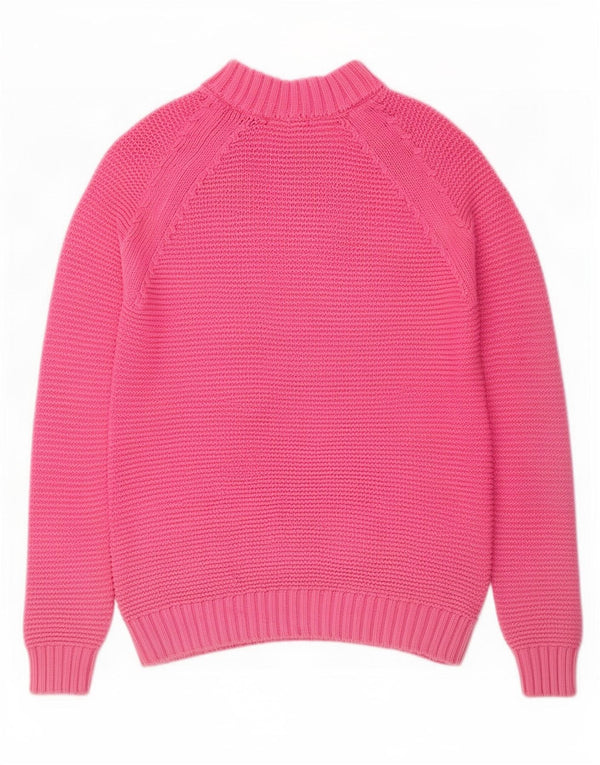 Zara Womens Turtle Neck Jumper Sweater UK 14 Medium Pink Cotton