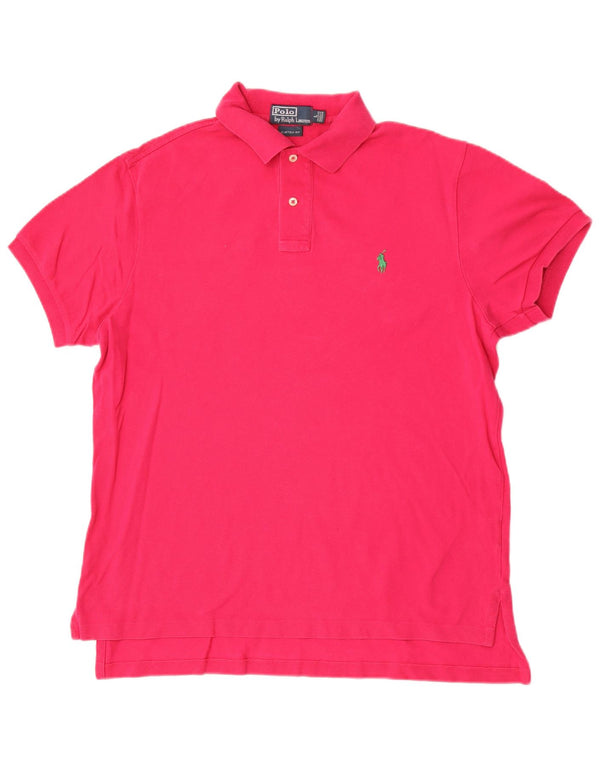 Polo Ralph Lauren Mens Custom Fit Polo Shirt Large Pink Cotton