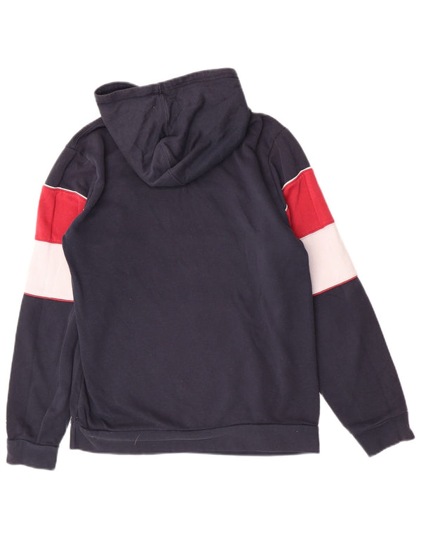 Champion Boys Graphic Hoodie Jumper 13-14 Years XL Navy Blue Colourblock