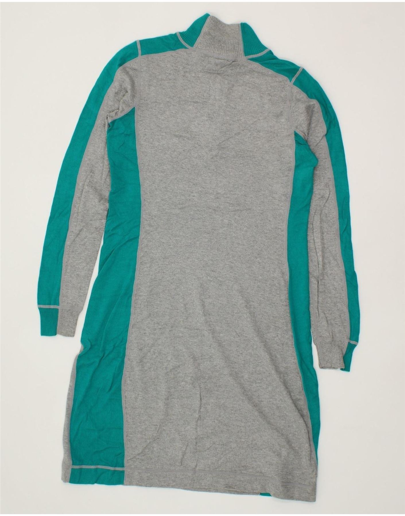 TOMMY BAHAMA Womens Zip Neck Jumper Dress UK 10 Small Grey