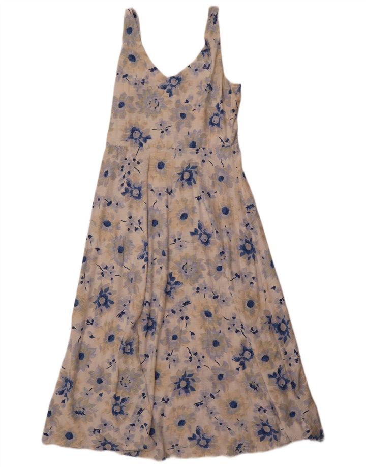 Chaps Womens Sleeveless Maxi Dress UK 12 Medium Multicoloured Floral Cotton