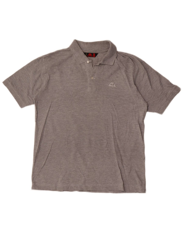 Kappa Mens Polo Shirt Large Grey Cotton
