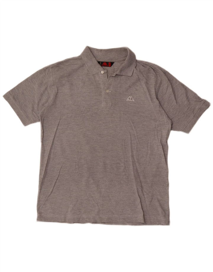 Kappa Mens Polo Shirt Large Grey Cotton