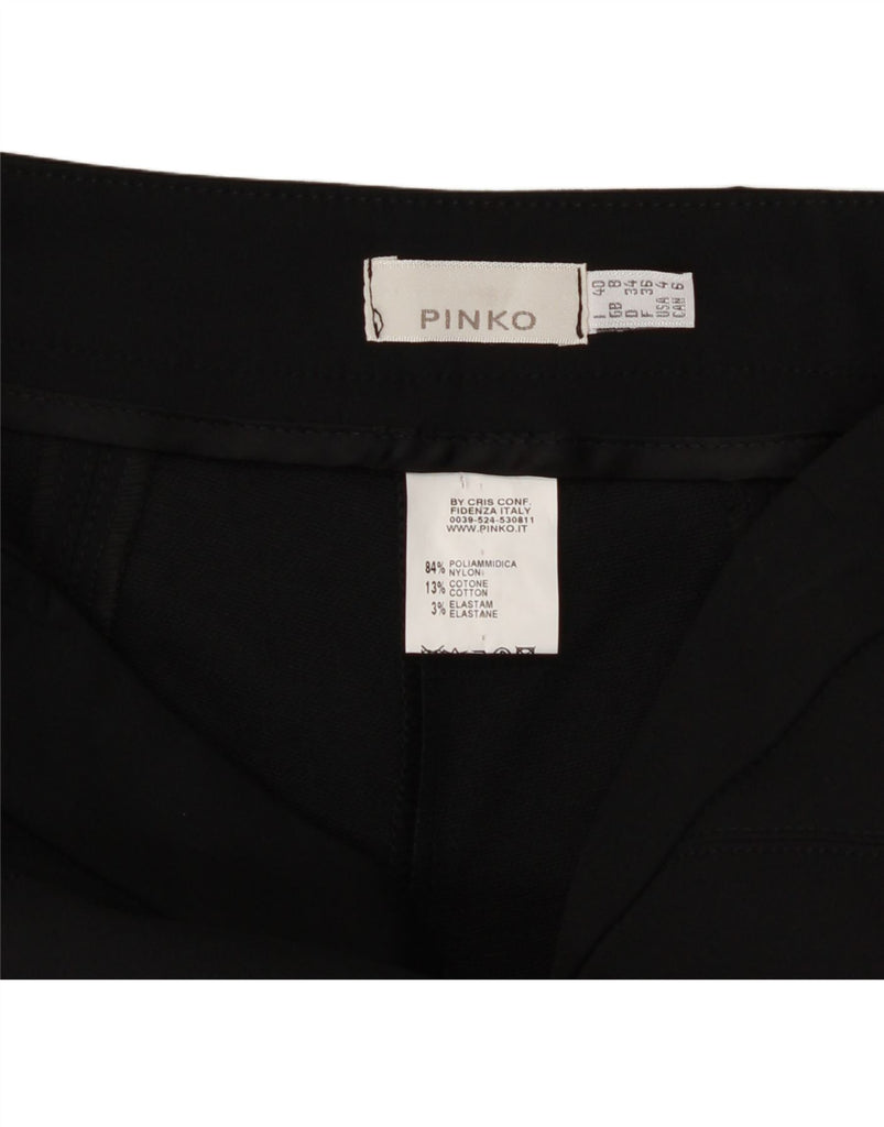 PINKO Womens Slim Casual Trousers UK 8 Small W28 L29 Black Polyamide Vintage Pinko and Second-Hand Pinko from Messina Hembry 