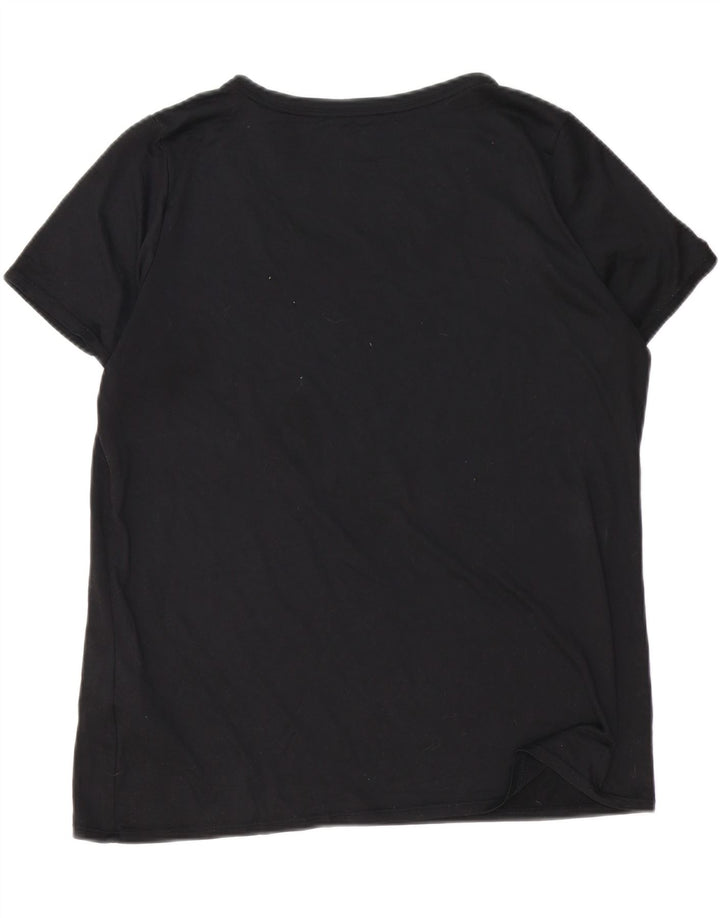 Nike Womens Dri Fit T-Shirt Top UK 18 XL Black Polyester