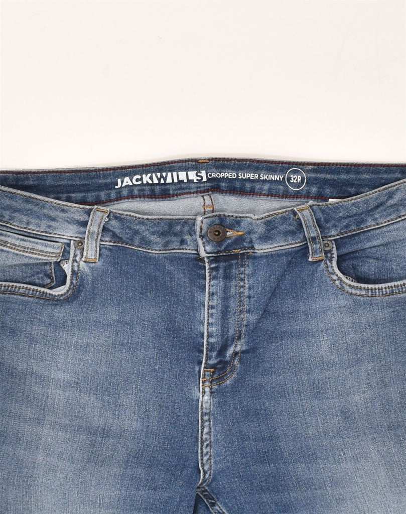 JACK WILLS Womens Crop Skinny Jeans W32 L27 Blue Cotton | Vintage Jack Wills | Thrift | Second-Hand Jack Wills | Used Clothing | Messina Hembry 