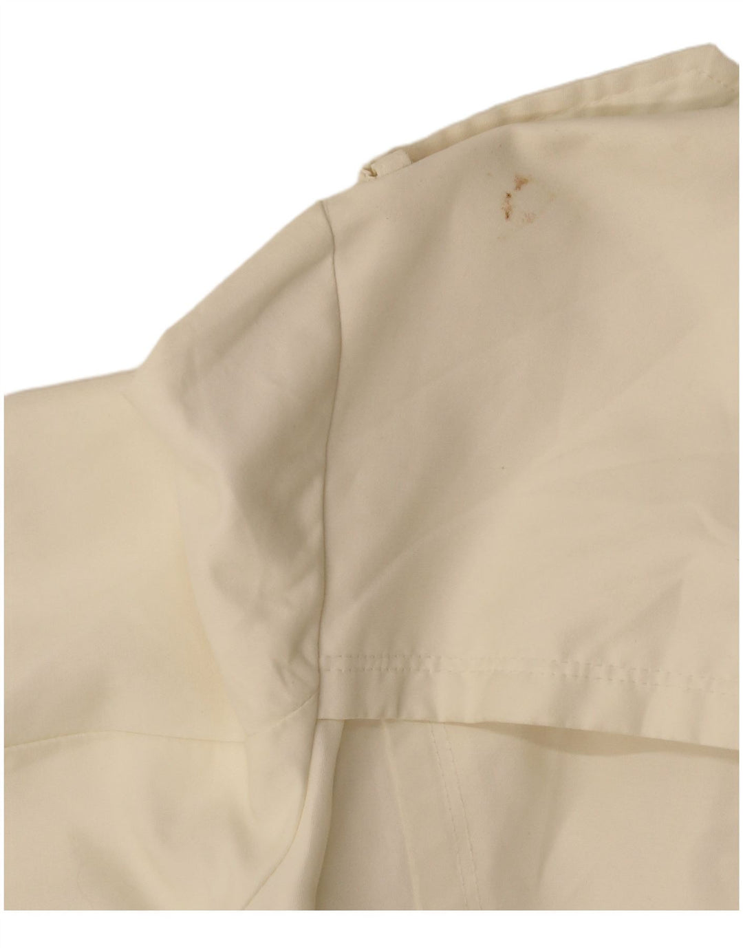 Zara Womens Double Breasted Trench Coat UK 14 Large Off White Cotton