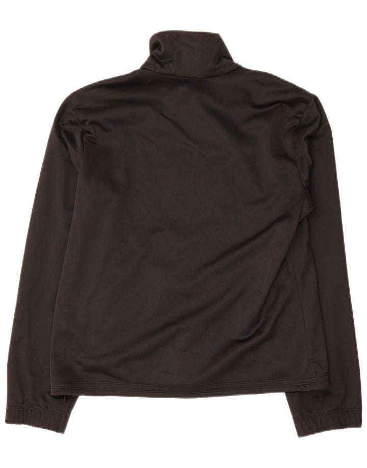 Lotto Womens Crop Tracksuit Top Jacket UK 14 Medium Black Polyester