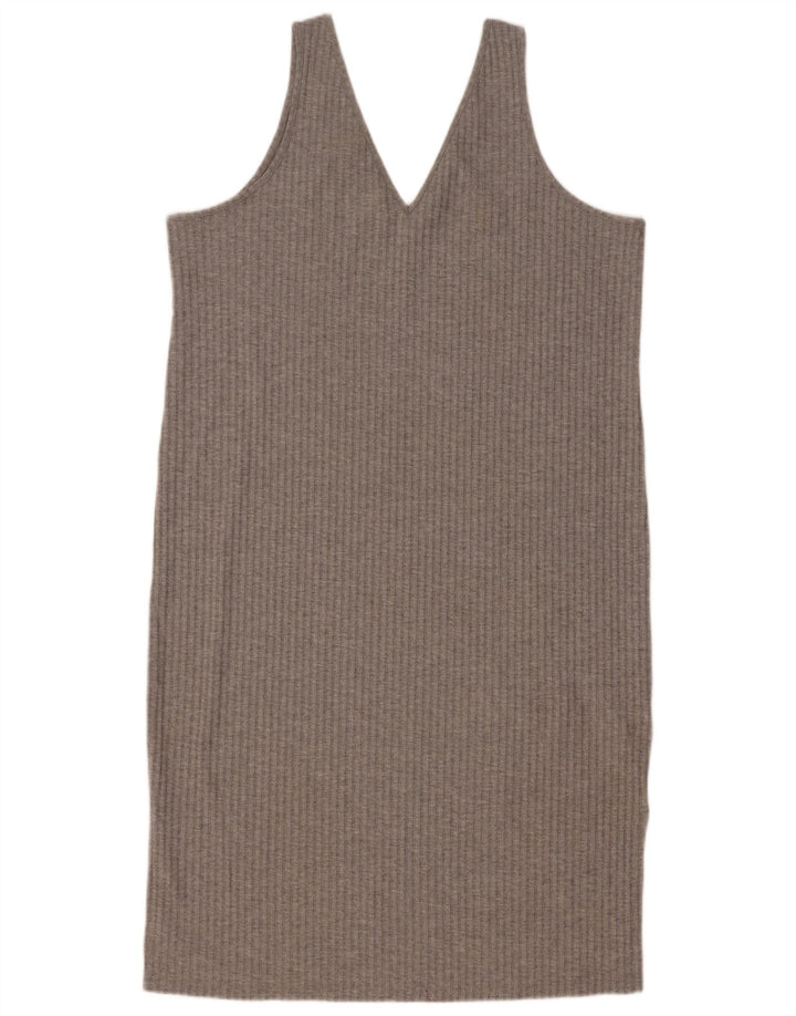 Marks & Spencer Womens Sleeveless Shift Dress UK 16 Large Grey Polyester